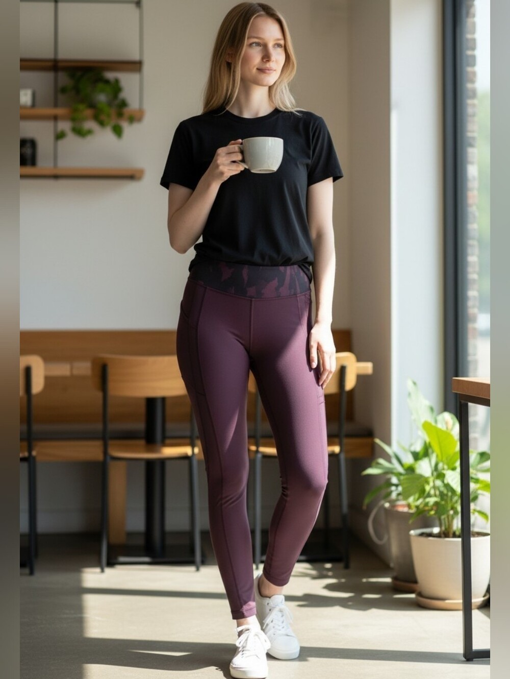 Lululemon Women's High-Waisted Patterned Waistband Leggings Size 4